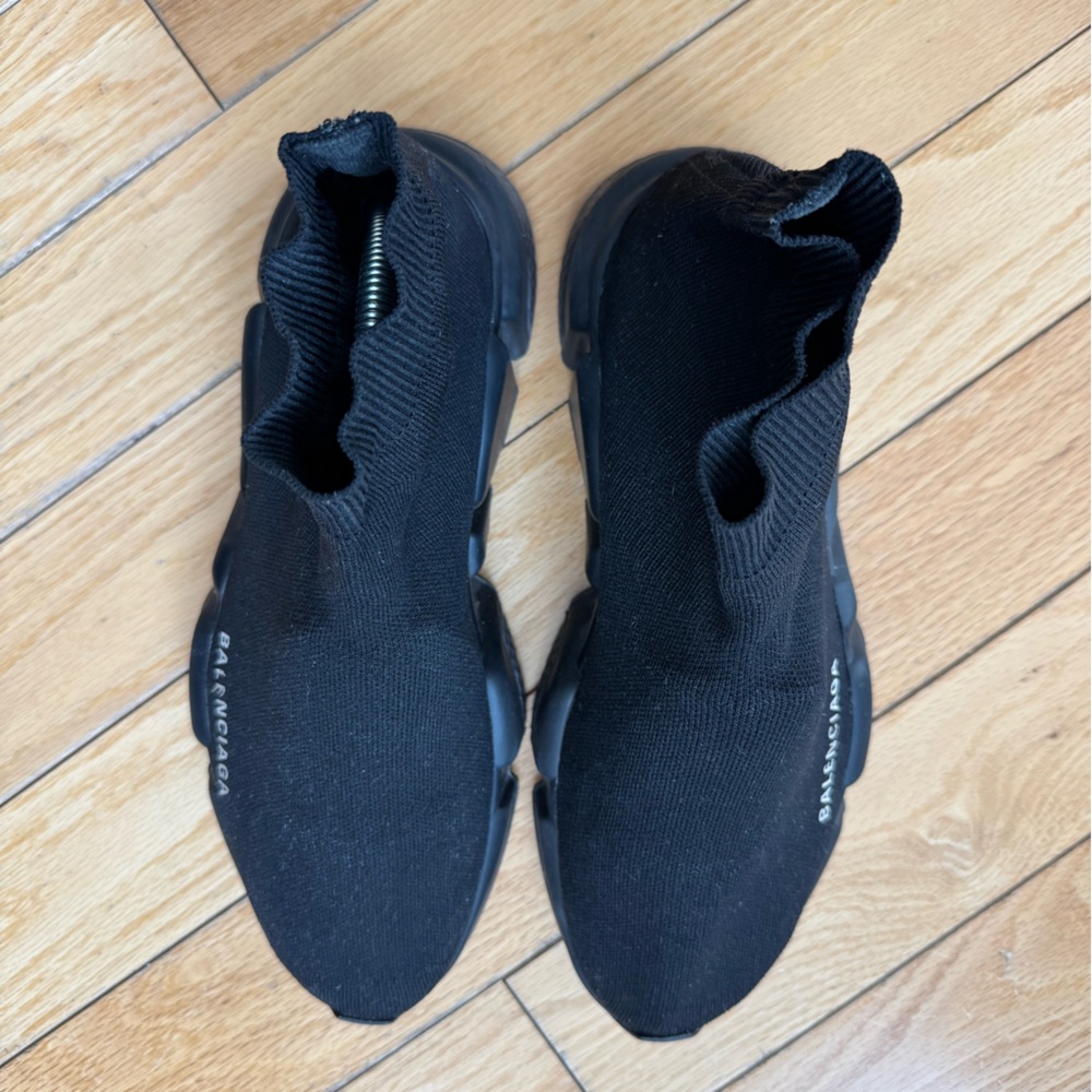 Balenciaga Black Knit High-Top Sneakers